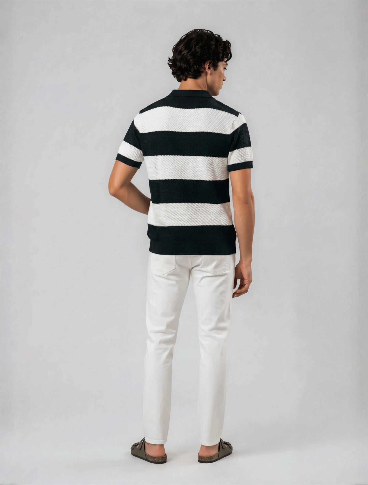 F2 - Heritage Stripe Polo — Forest Green